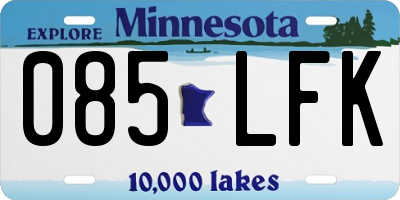 MN license plate 085LFK