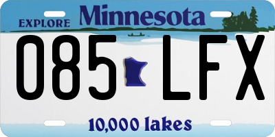MN license plate 085LFX