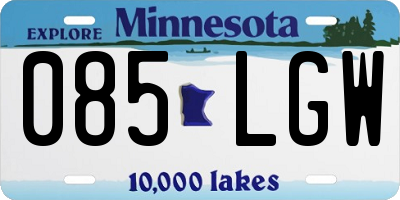 MN license plate 085LGW