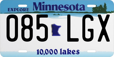 MN license plate 085LGX