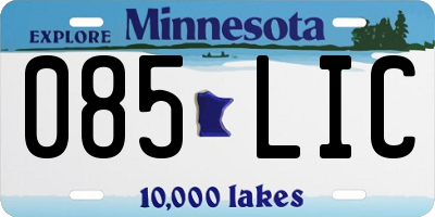 MN license plate 085LIC