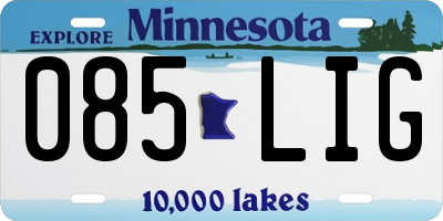 MN license plate 085LIG