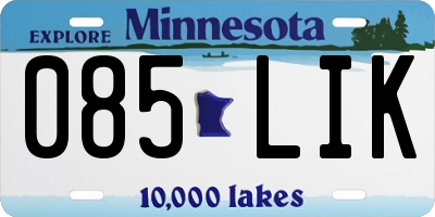 MN license plate 085LIK