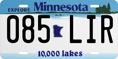 MN license plate 085LIR