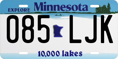MN license plate 085LJK
