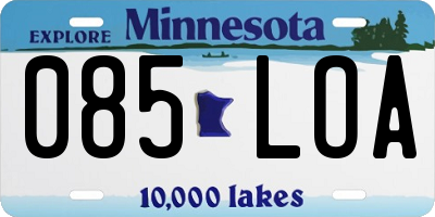 MN license plate 085LOA