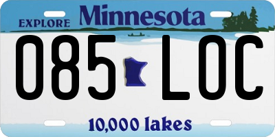 MN license plate 085LOC