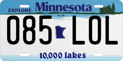 MN license plate 085LOL