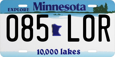 MN license plate 085LOR