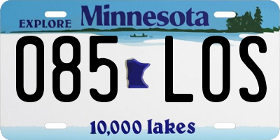 MN license plate 085LOS