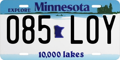 MN license plate 085LOY