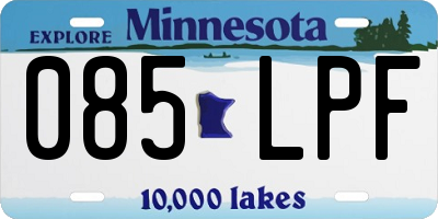 MN license plate 085LPF