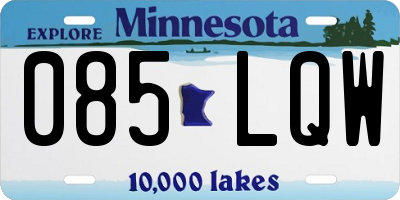 MN license plate 085LQW