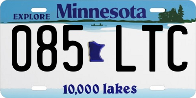 MN license plate 085LTC