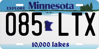MN license plate 085LTX