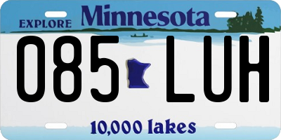 MN license plate 085LUH