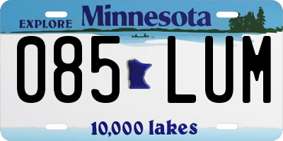 MN license plate 085LUM