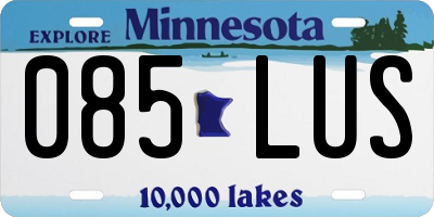 MN license plate 085LUS