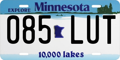MN license plate 085LUT