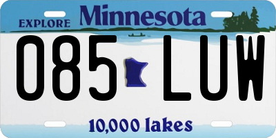 MN license plate 085LUW