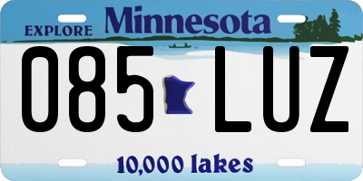MN license plate 085LUZ