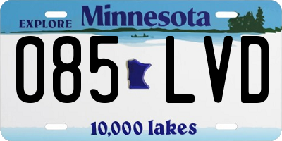MN license plate 085LVD