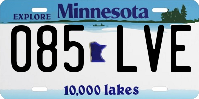 MN license plate 085LVE