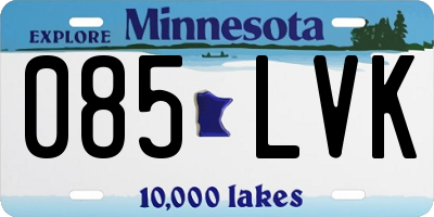 MN license plate 085LVK
