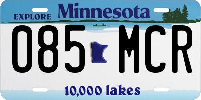 MN license plate 085MCR
