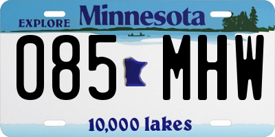 MN license plate 085MHW