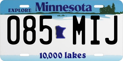 MN license plate 085MIJ