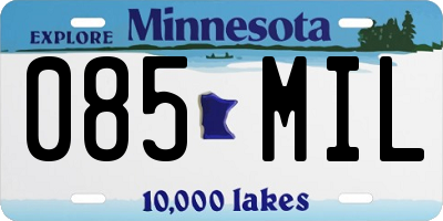 MN license plate 085MIL