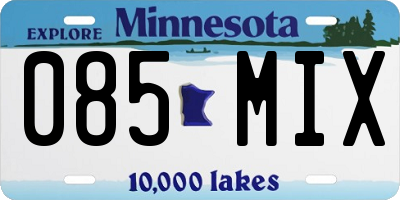 MN license plate 085MIX