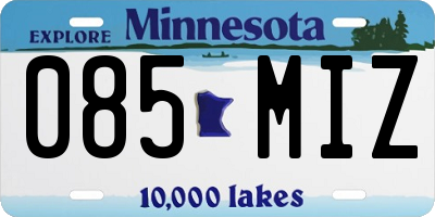 MN license plate 085MIZ