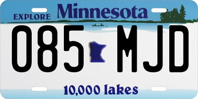 MN license plate 085MJD