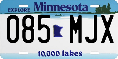 MN license plate 085MJX