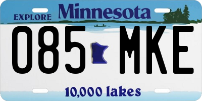 MN license plate 085MKE