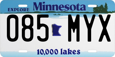 MN license plate 085MYX