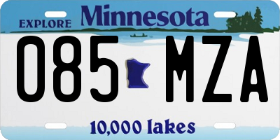 MN license plate 085MZA