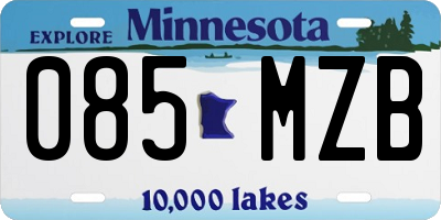 MN license plate 085MZB