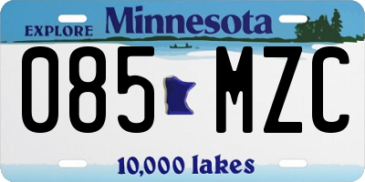 MN license plate 085MZC