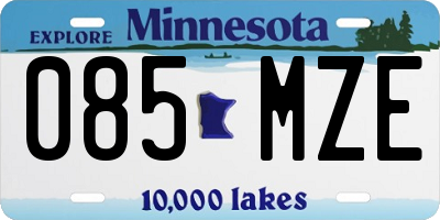 MN license plate 085MZE