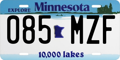 MN license plate 085MZF