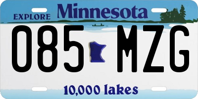 MN license plate 085MZG