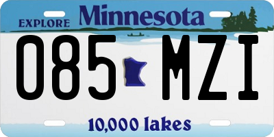 MN license plate 085MZI