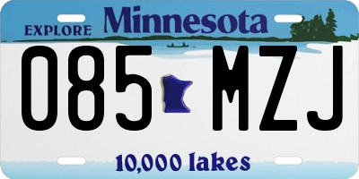 MN license plate 085MZJ