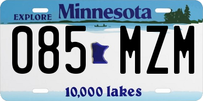 MN license plate 085MZM