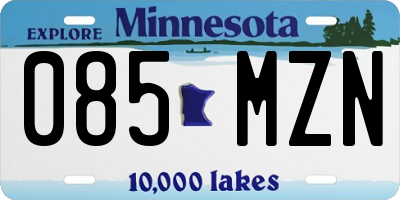 MN license plate 085MZN
