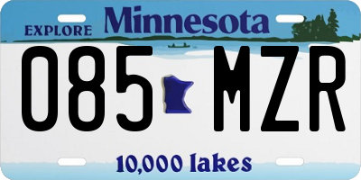MN license plate 085MZR