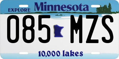 MN license plate 085MZS
